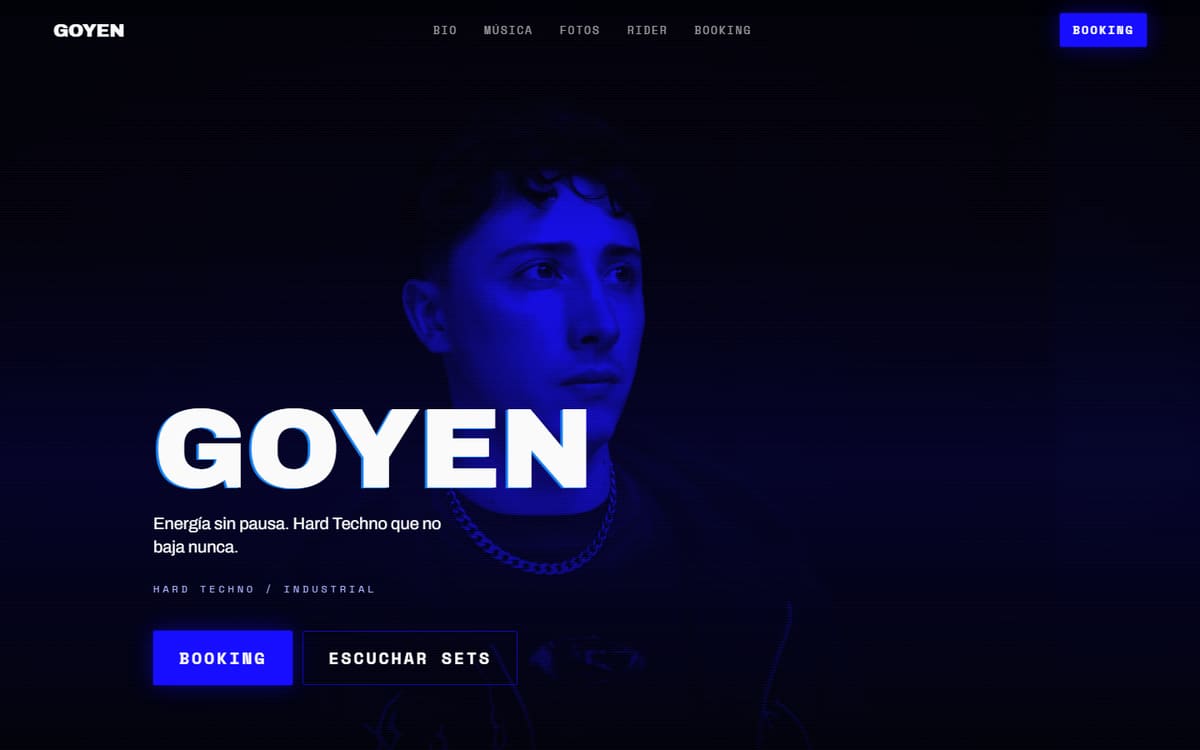 EPK de GOYEN — hero del sitio